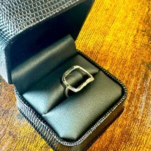 Hammered sterling silver ring in size 7